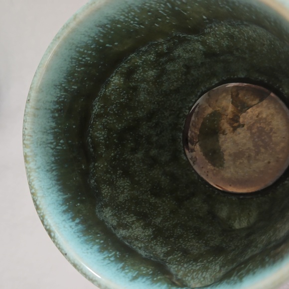 Williams Sonoma Green Cyprus Reactive Glaze Mid-Century Stoneware Mugs Set of 4 - Picture 8 of 12